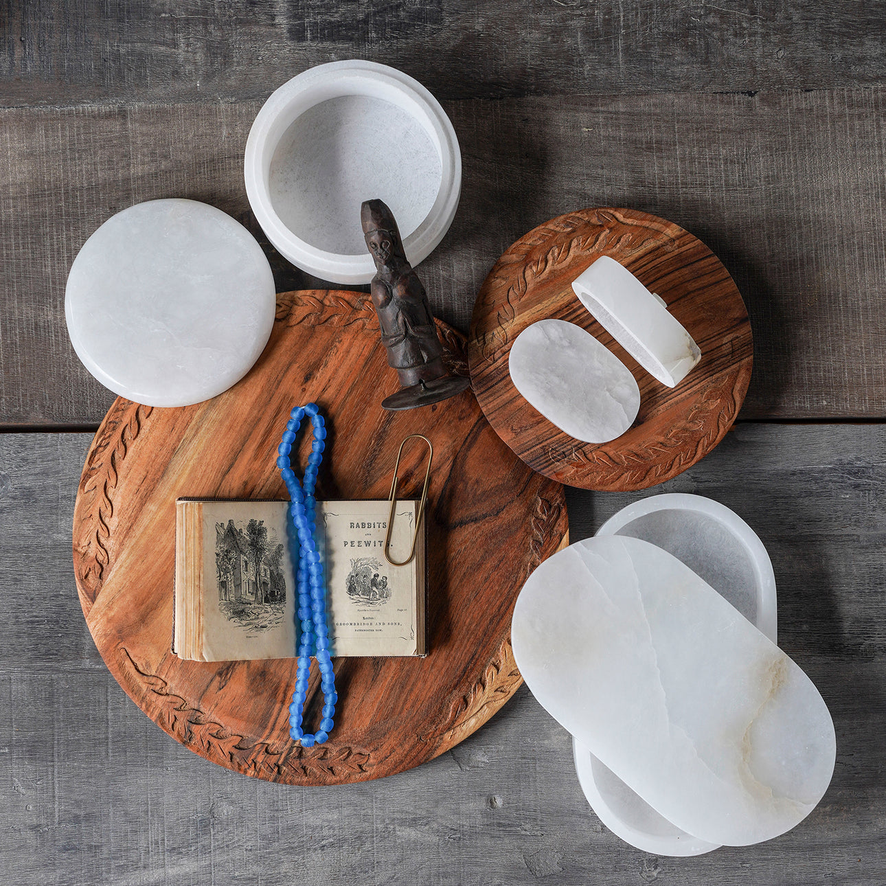 Round Alabaster Box