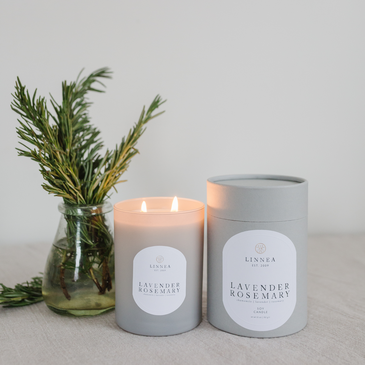 Belgian Linen Double Wick Candle