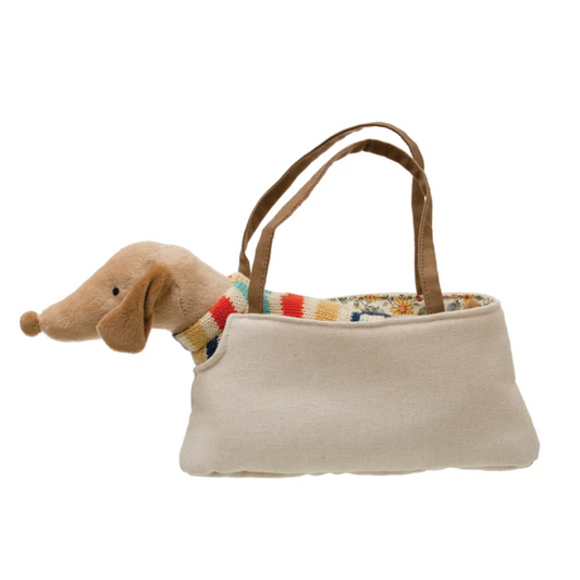 Dachshund in Purse Carrier