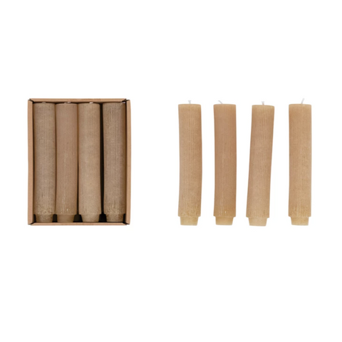 Set of 12 Pleated Taper Candles