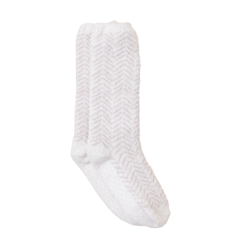 Barefoot Dreams herringbone socks in cream