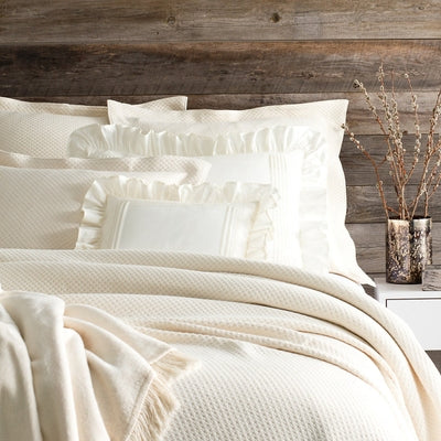 Petite Trellis Ivory Matelasse Coverlet