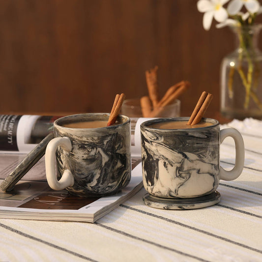 Ceramic Mug Set of Two - Carbon