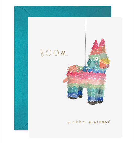 Piñata Birthday Greeting Card Boom: 4.25 X 5.5