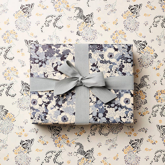 L&L Curious Zebra & Bloom Wrapping Paper