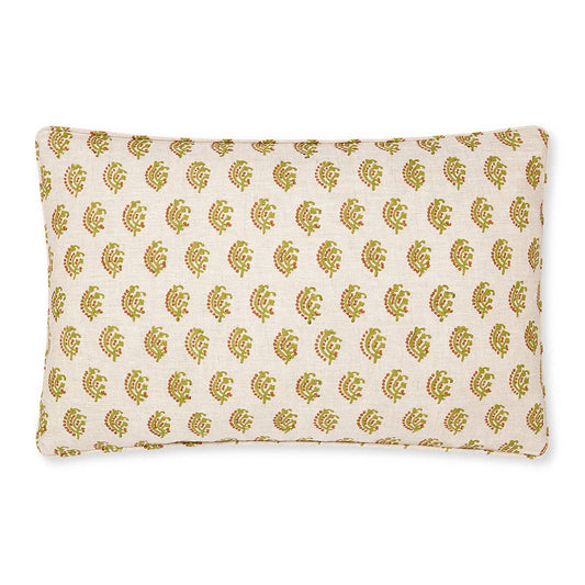 Chameli Olive linen cushion 35x55cm