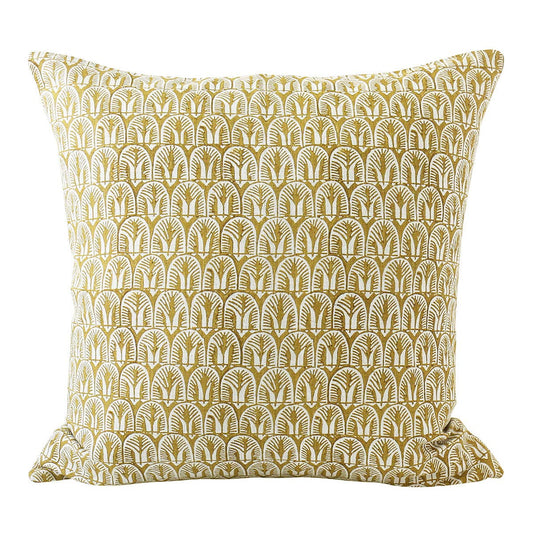 Belize Saffron linen cushion 50x50cm