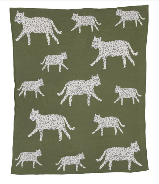 Cotton Knit Jaguar Blanket