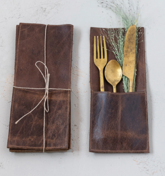 Leather Cutlery Sleeve