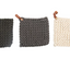 Crocheted Cotton Pot Holder with Leather Loop