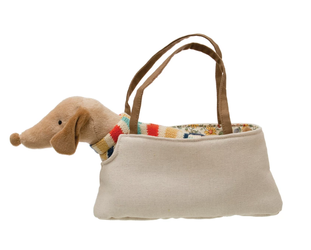 Dachshund in Purse Carrier