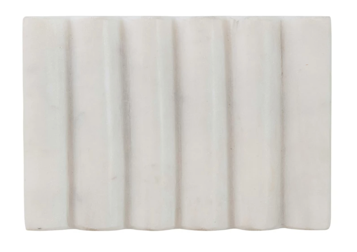 Marble Soap Dish with Ridges