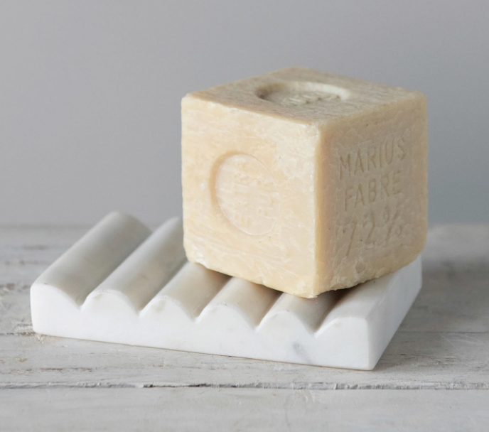 Marble Soap Dish with Ridges