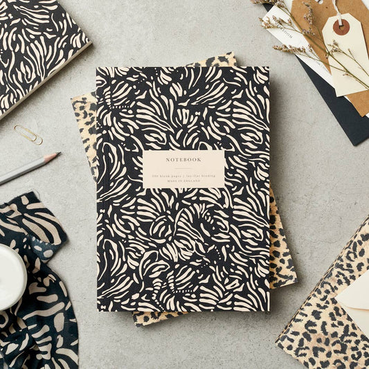 L&L Hidden Zebra 300 Page Blank Lay Flat Notebook