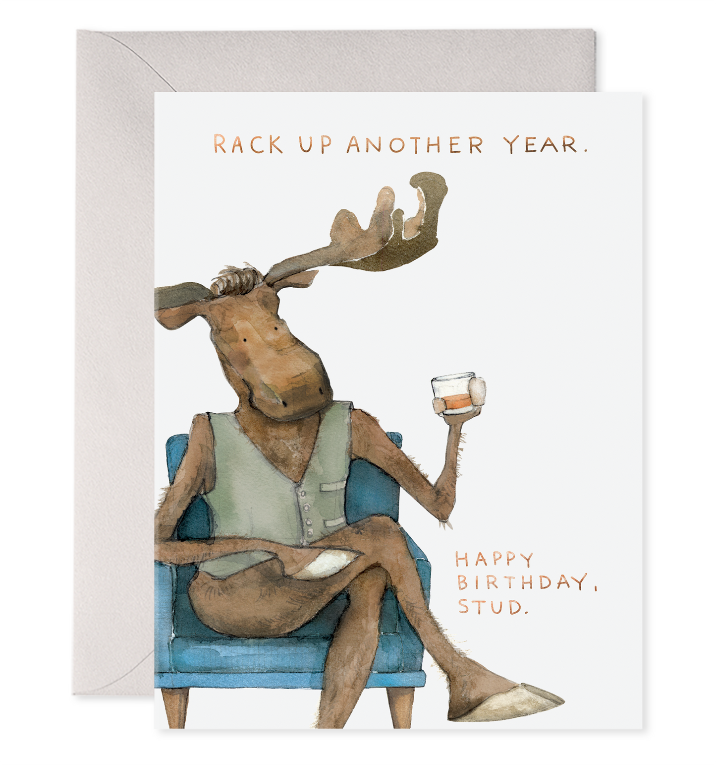 Harvey Moose Esq. | Stud Birthday Greeting Card for a Man