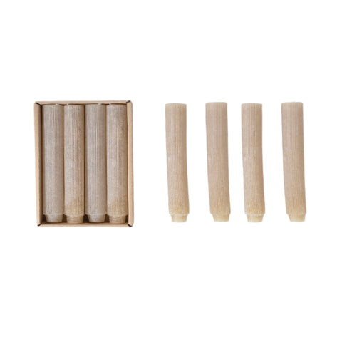 Set of 12 Pleated Taper Candles