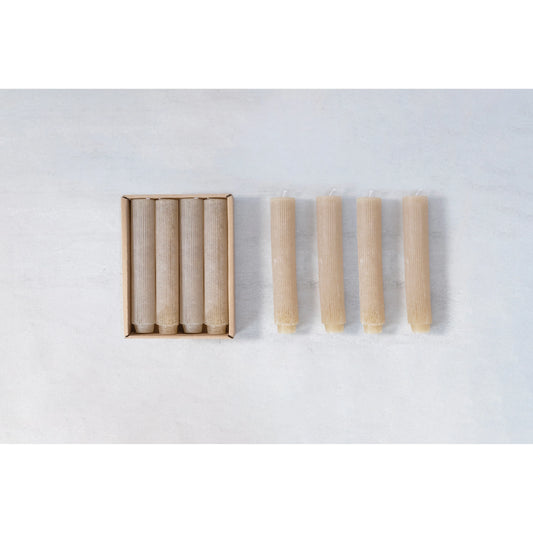 Set of 12 Pleated Taper Candles