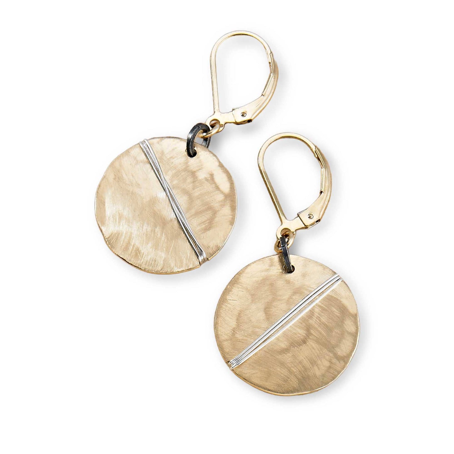 Shield Earrings, Gold Disc Statement Earrings