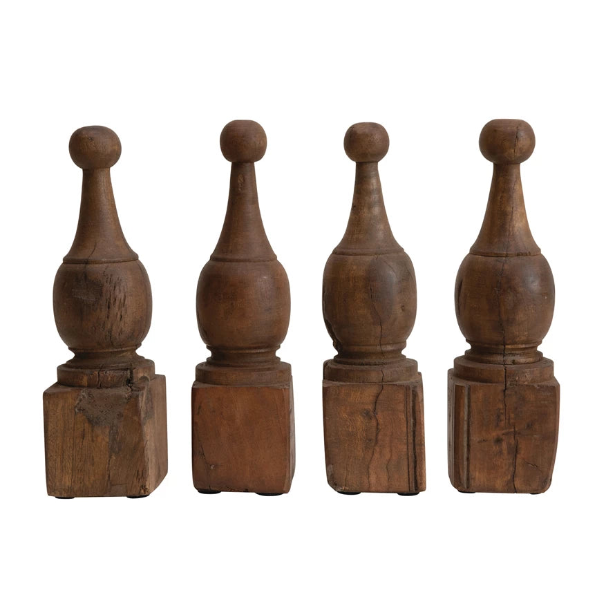 Finials: Hand-Carved Reclaimed Wood