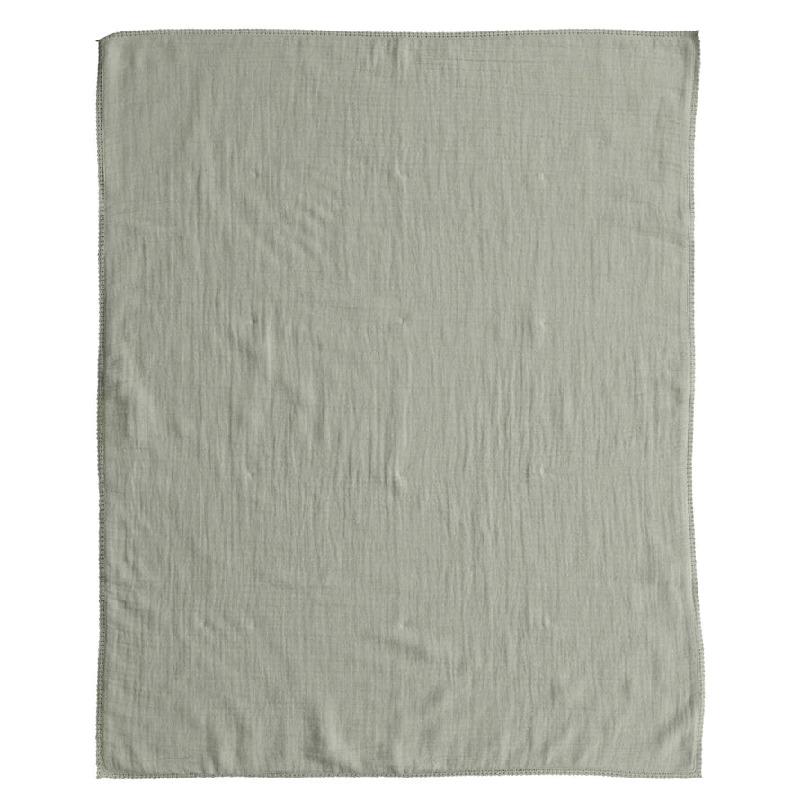 Cotton Double Cloth Baby Blanket w/ Trim