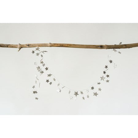 Silver Glitter Star Garland